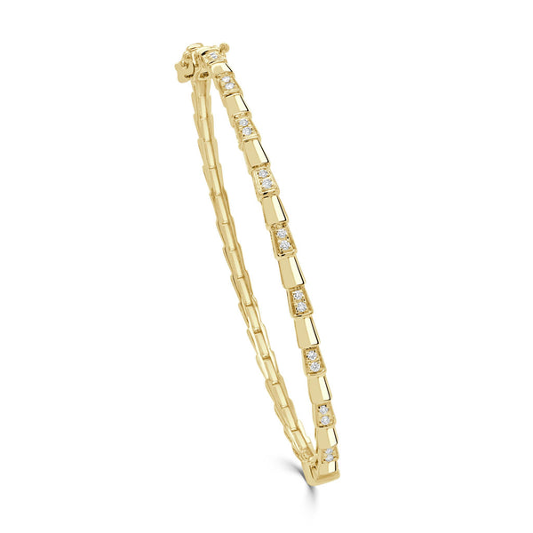 14K Gold & Diamond Bangle - 2