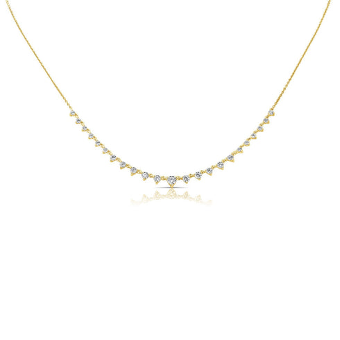 14K Gold & Diamond Station Necklace - 1.10ct - 2