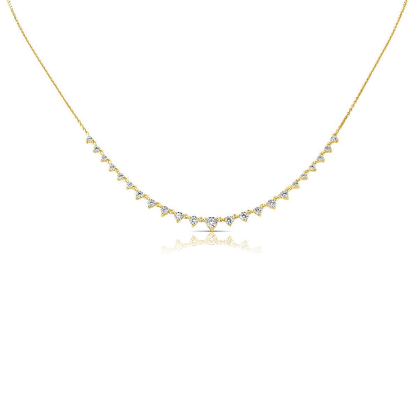14K Gold & Diamond Station Necklace - 1.10ct - 2