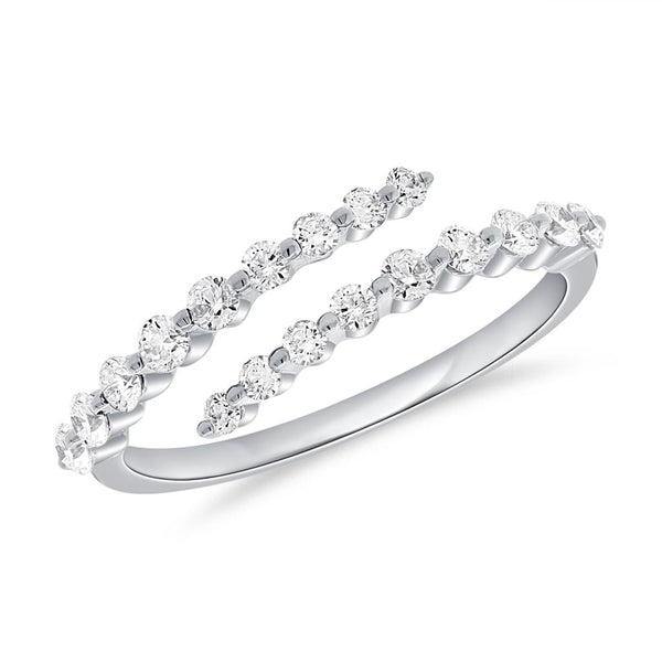 14k Gold & Diamond Crossover Ring - 0.45ct - 2