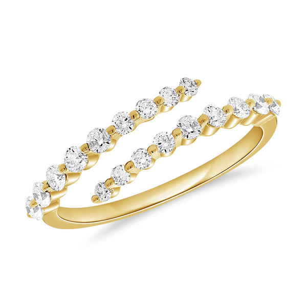 14k Gold & Diamond Crossover Ring - 0.45ct - 2