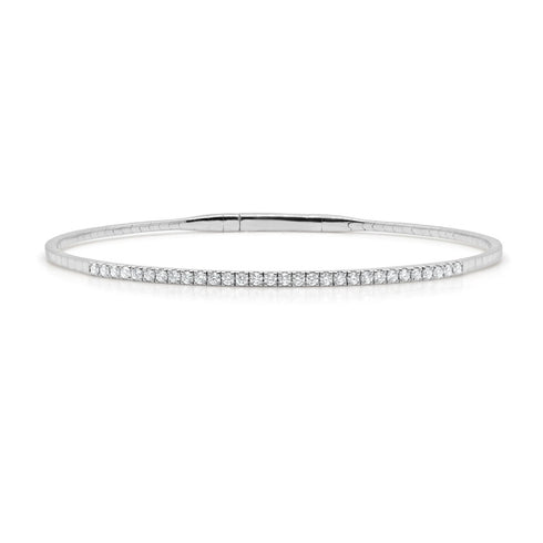 14K Gold & Diamond Flexible Bangle - 0.40ct - 3