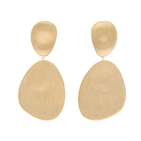 18K Yellow Gold Petal Earrings, 2.4" - 1