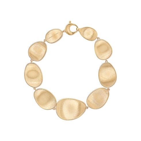 18K Yellow Gold Petal Graduated Bracelet, 7" - 1