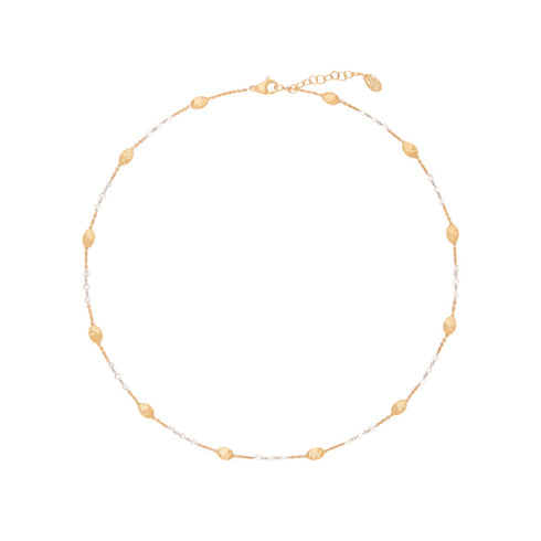 18K Yellow Gold Necklace with Diamonds, 16.5"-18" - 1
