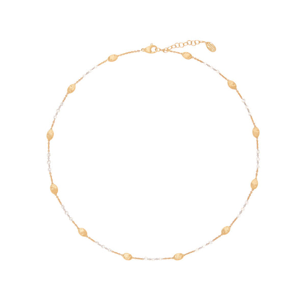 18K Yellow Gold Necklace with Diamonds, 16.5"-18" - 1