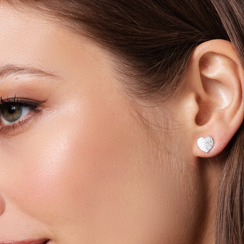 Micro Infinity Heart Stud Earrings - 2