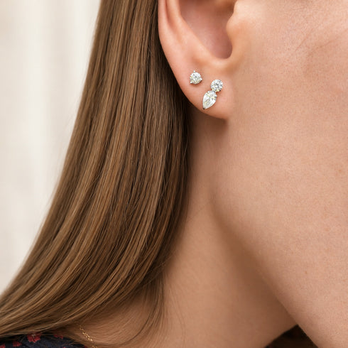 Round And Pear Stud Earrings - 2