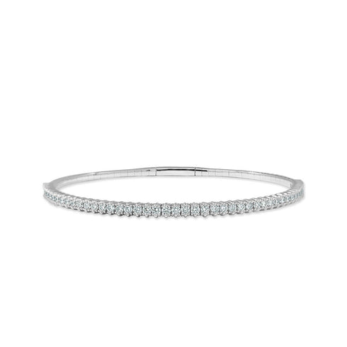 14k Gold & Diamond Flexible Bangle - 1.00ct - 2