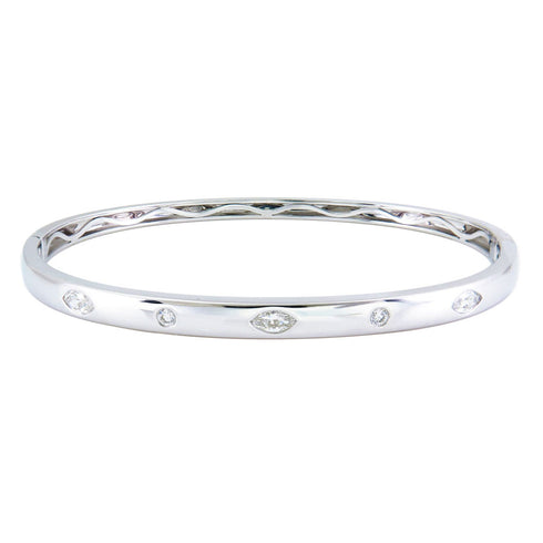 14k Gold & Fancy-Shape Diamond Bangle - 0.51ct - 2