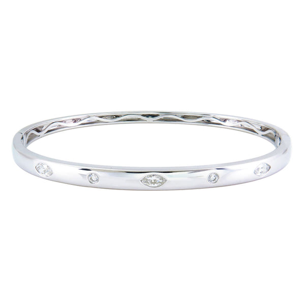 14k Gold & Fancy-Shape Diamond Bangle - 0.51ct - 2