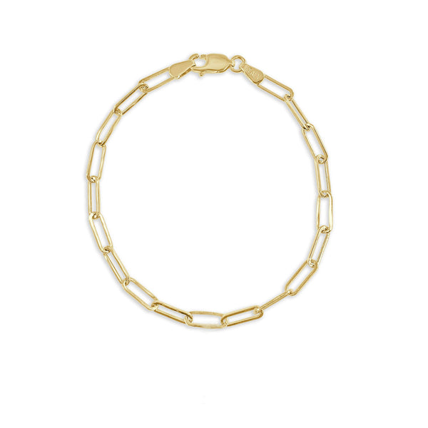 14k Gold Paperclip Link Bracelet - 1