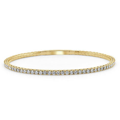 14k Gold & Diamond Flexible Bangle - 2.57ct - 2