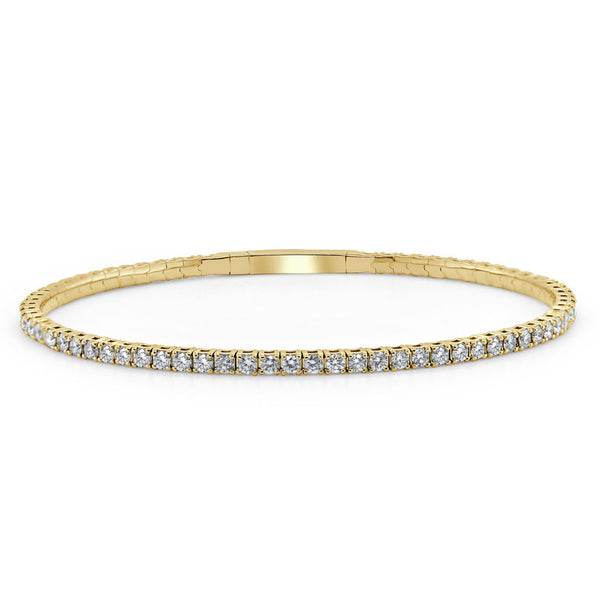 14k Gold & Diamond Flexible Bangle - 2.57ct - 2