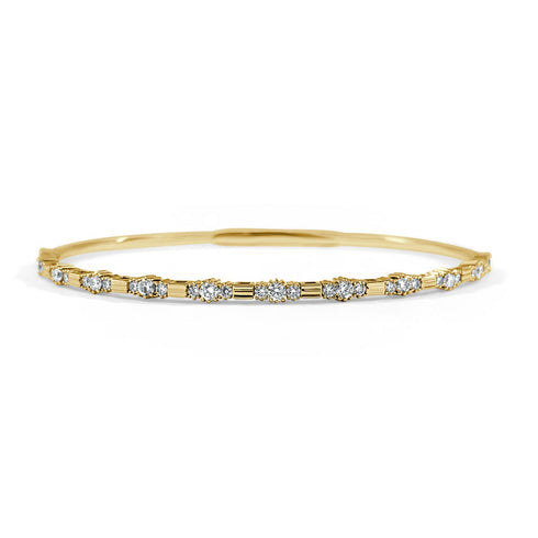 14k Gold & Diamond Flexible Bangle - 0.76ct - 2