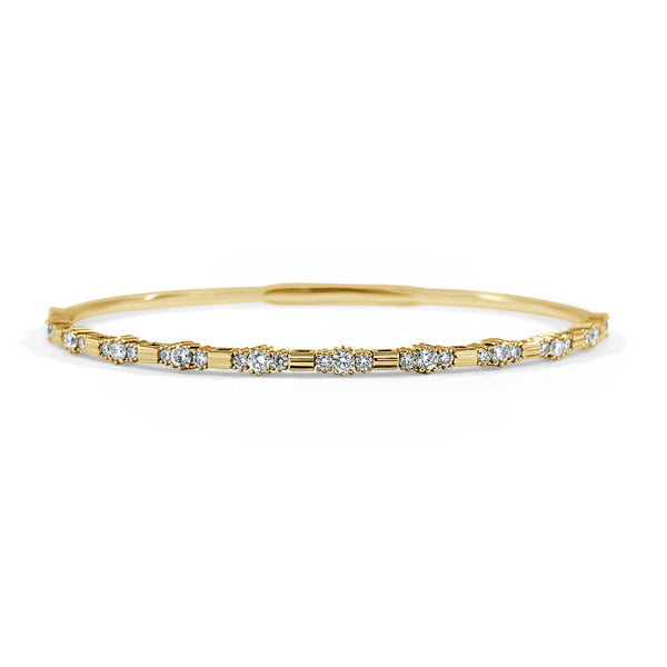 14k Gold & Diamond Flexible Bangle - 0.76ct - 2