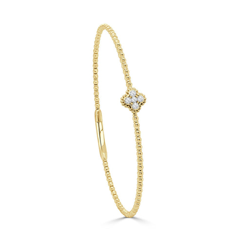 14K Gold Diamond Flexible Bangle-0.21 CT - 2