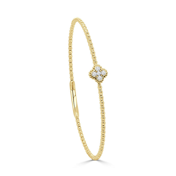 14K Gold Diamond Flexible Bangle-0.21 CT - 2