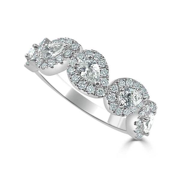14k Gold & Pear-Shape Diamond Ring - 0.98ct - 2