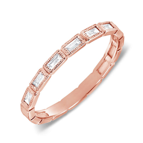 14k Gold & Baguette Diamond Ring - 0.20ct - 2