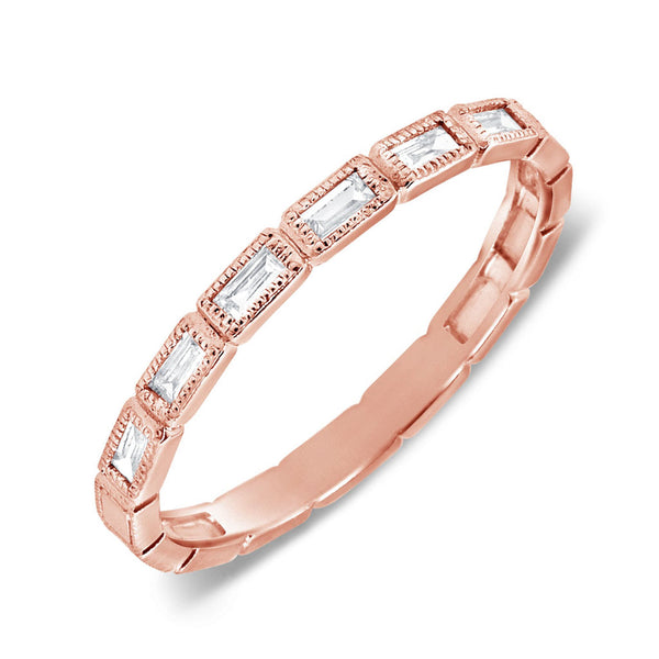 14k Gold & Baguette Diamond Ring - 0.20ct - 2