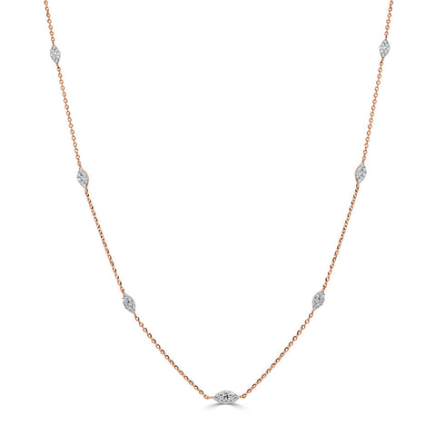14k Gold & Diamond Station Necklace - 0.31ct - 2