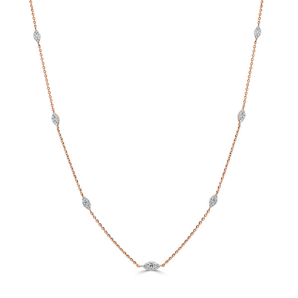14k Gold & Diamond Station Necklace - 0.31ct - 2