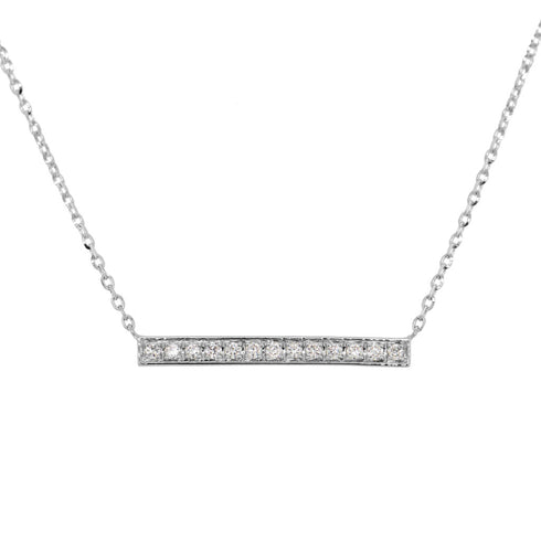 14k Gold & Diamond Bar Necklace - 0.10ct - 1