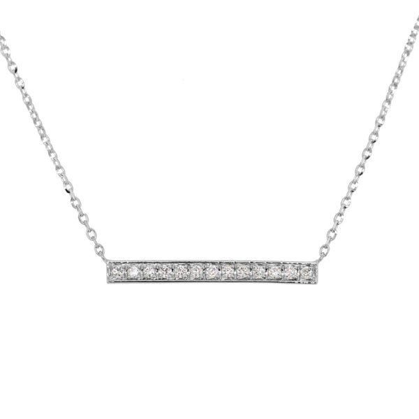 14k Gold & Diamond Bar Necklace - 0.10ct - 1
