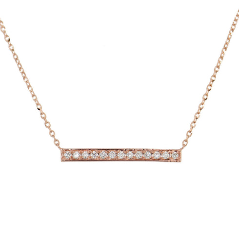 14k Gold & Diamond Bar Necklace - 0.10ct - 2