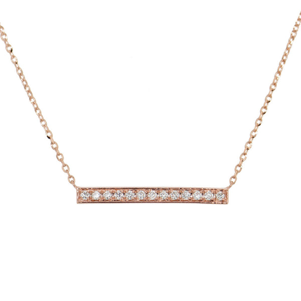 14k Gold & Diamond Bar Necklace - 0.10ct - 2
