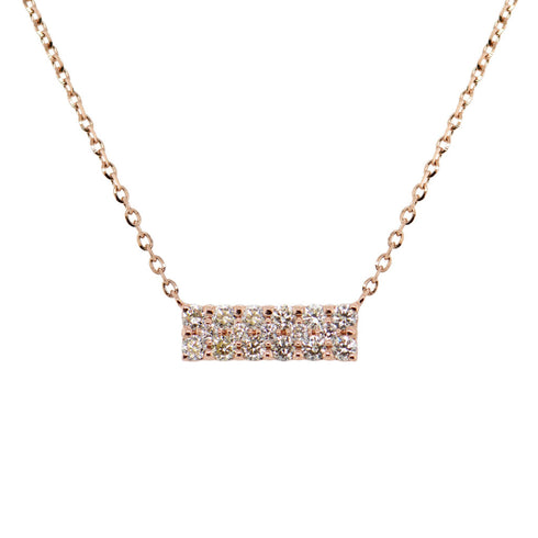 14k Gold & Diamond Bar Necklace - 0.21ct - 2