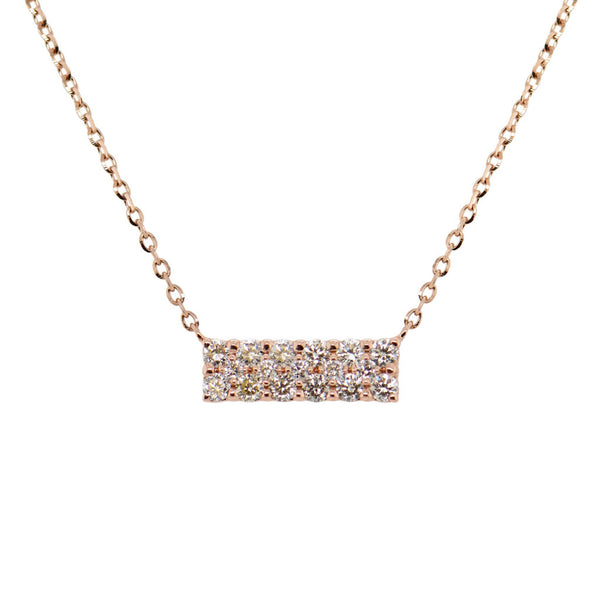 14k Gold & Diamond Bar Necklace - 0.21ct - 2