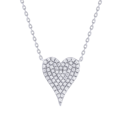 14K Gold & Diamond Pave Heart Necklace - 0.14ct - 2