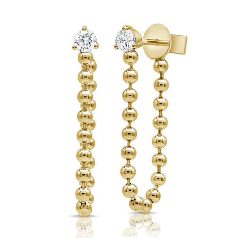 14K Gold & Diamond Dangle Earrings 0.16ct - 2