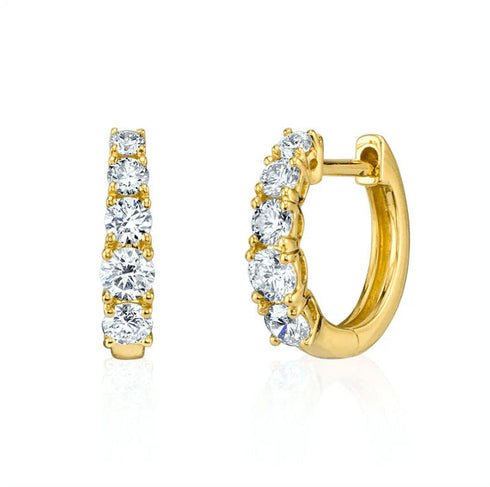 Graduated Diamond Huggies 18k Yellow Gold - 1