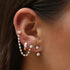 Huggies With Round Diamond Center 18k Yellow Gold - 2