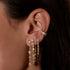 Long Multi Shaped Diamond Loop Earrings 18k Yellow Gold - 2