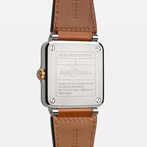 BR-03 White Steel & Gold Watch - 3