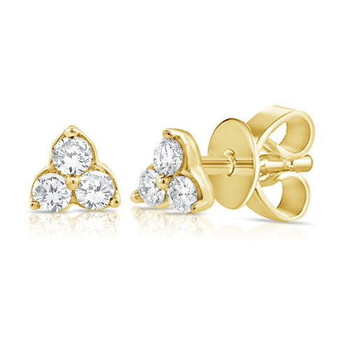 14k Gold & Diamond Stud Earrings - 0.14ct - 2