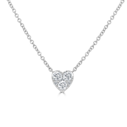 14k Gold & Diamond Heart Necklace- 0.35 ct. - 1