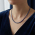 14k Gold & Blue Sapphire Tennis Necklace 10ct - 2