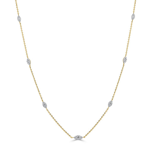 14k Gold & Diamond Station Necklace - 0.31ct - 2