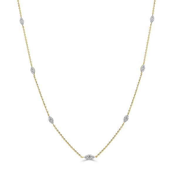 14k Gold & Diamond Station Necklace - 0.31ct - 2