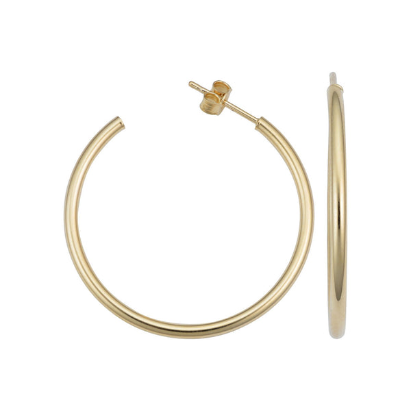 14k Gold Open Hoop Earrings - 1