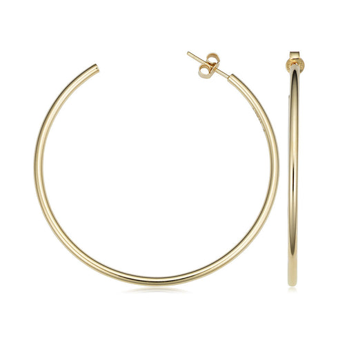 14k Gold Open Hoop Earrings - 2