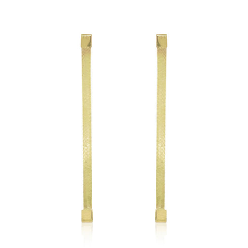 14k Gold Herringbone Earrings - 2