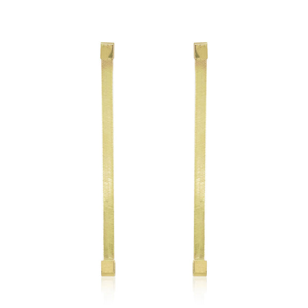 14k Gold Herringbone Earrings - 2
