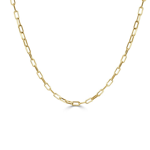14k Gold Paperclip Link Chain Necklace - 1