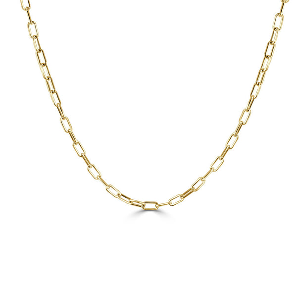 14k Gold Paperclip Link Chain Necklace - 1
